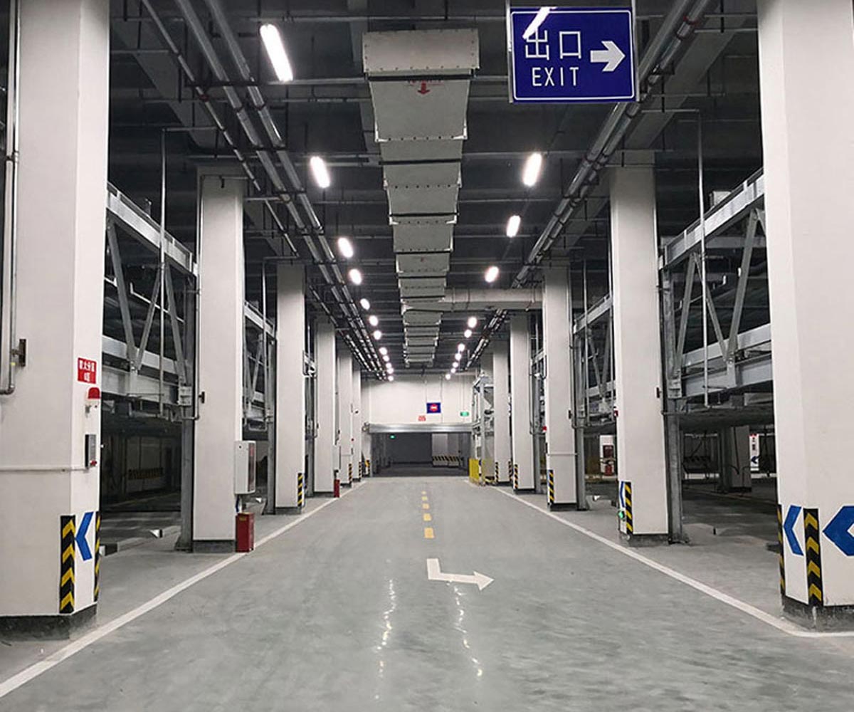 容縣四柱兩層立體車庫電動解鎖方式的安裝